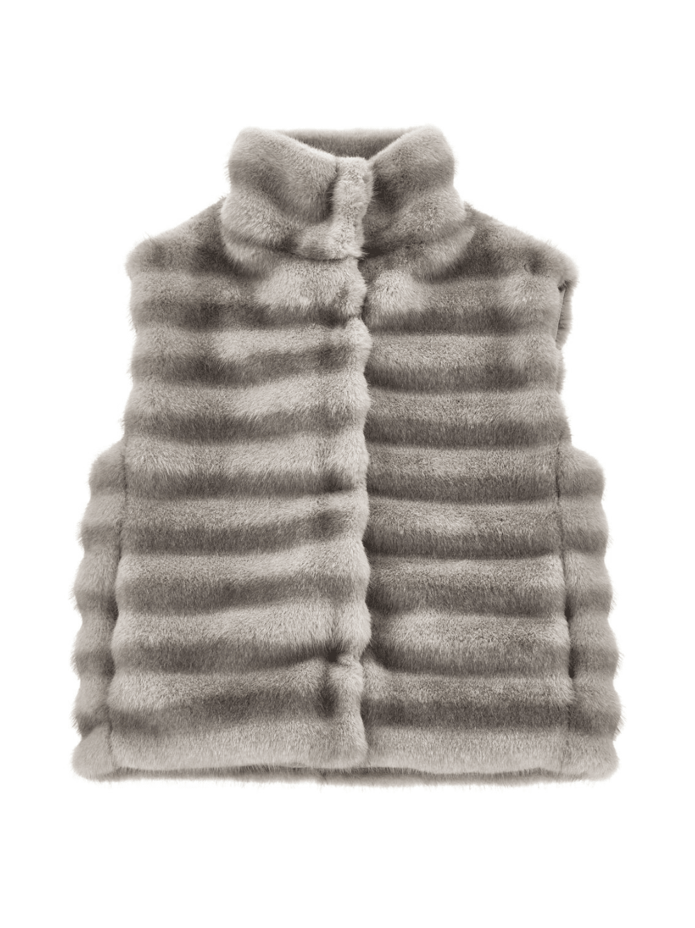 Gilet in eco - pelliccia per bambina Monnalisa grigio effetto volpe - Rubino Kids