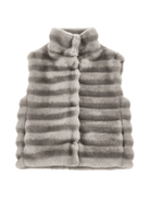 Gilet in eco - pelliccia per bambina Monnalisa grigio effetto volpe - Rubino Kids