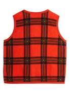 Gilet in pile a quadri rosso e nero per bambina Mini Rodini - Rubino Kids