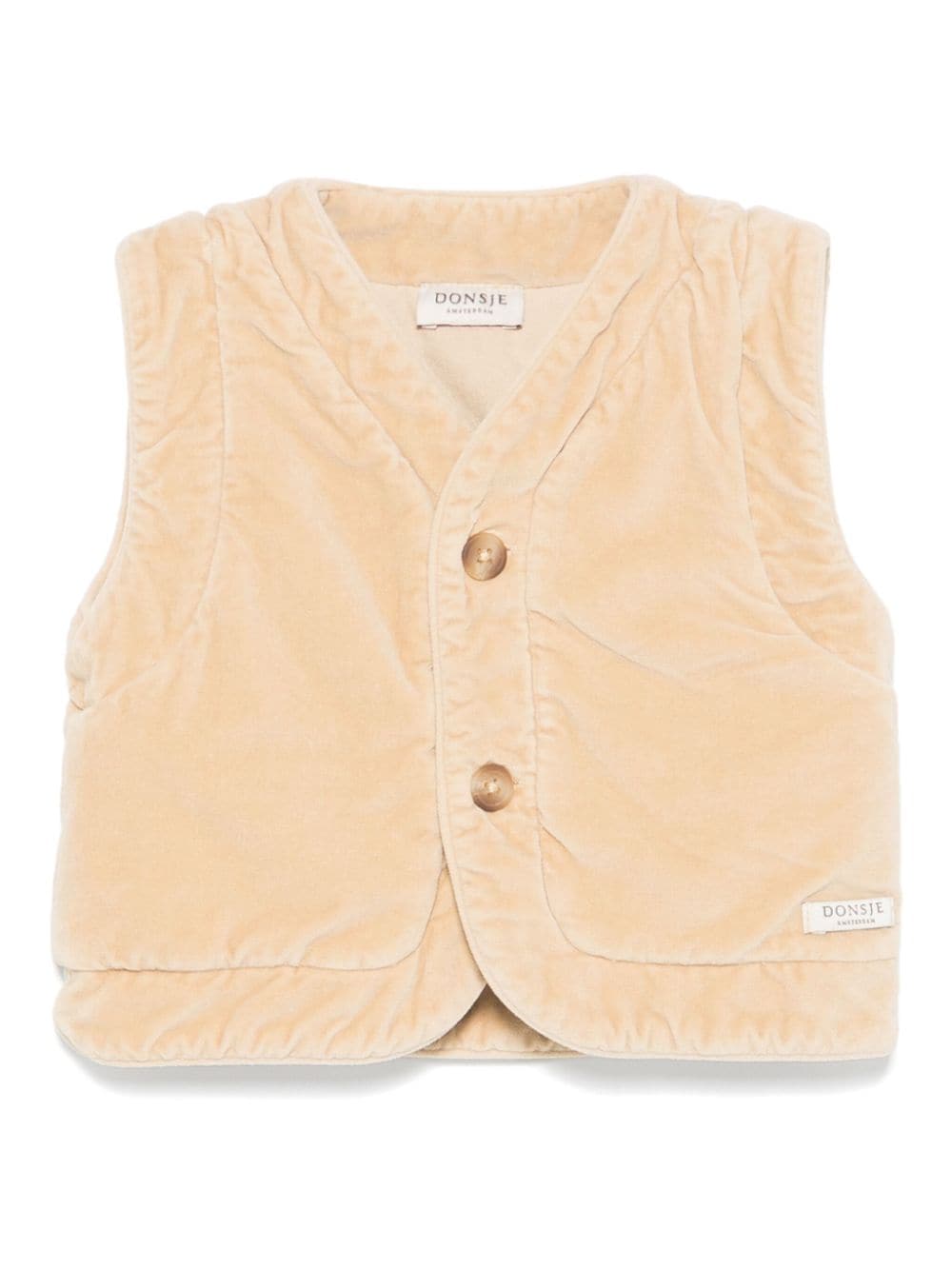 Gilet Olaev per neonato Donsje beige con scollo a V - Rubino Kids