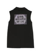 Gilet per bambina John Richmond Junior nero con decorazione - Rubino Kids