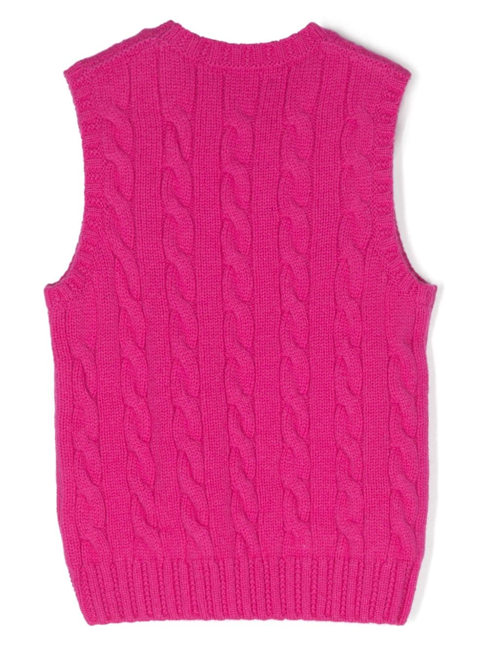 Gilet per bambina Ralph Lauren Kids fucsia con ricamo Polo Pony - Rubino Kids