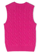 Gilet per bambina Ralph Lauren Kids fucsia con ricamo Polo Pony - Rubino Kids