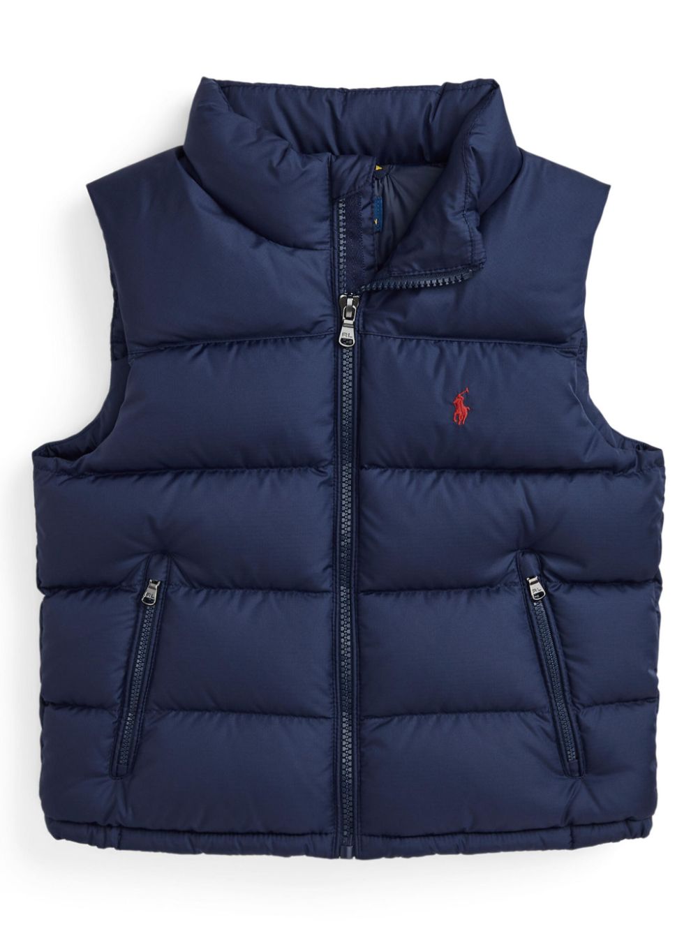 Gilet per bambino Ralph Lauren Kids blu con motivo Polo Pony - Rubino Kids