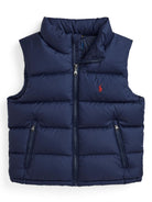 Gilet per bambino Ralph Lauren Kids blu con motivo Polo Pony - Rubino Kids