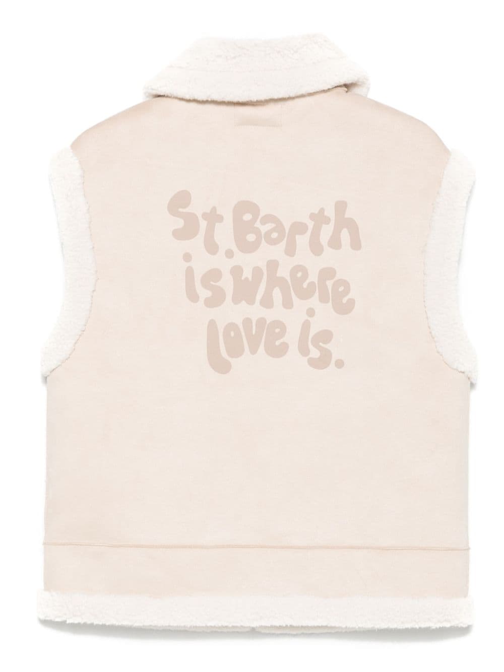 Gilet per donna MC2 Saint Barth Hesketh beige con colletto in pelliccia - Rubino Kids