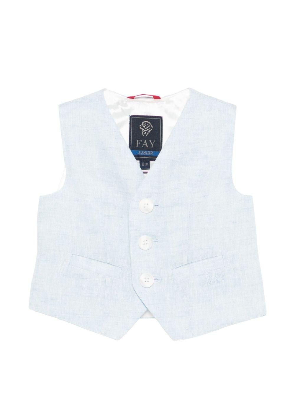 Gilet per neonato Fay Kids azzurro con scollo a V - Rubino Kids