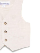 Gilet per neonato Tartine Et Chocolat beige con scollo a V - Rubino Kids