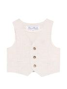 Gilet per neonato Tartine Et Chocolat beige con scollo a V - Rubino Kids