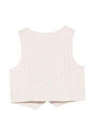 Gilet per neonato Tartine Et Chocolat beige con scollo a V - Rubino Kids