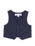 Gilet per neonato Tartine Et Chocolat blu con logo ricamato sul davanti - Rubino Kids
