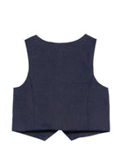 Gilet per neonato Tartine Et Chocolat blu con logo ricamato sul davanti - Rubino Kids