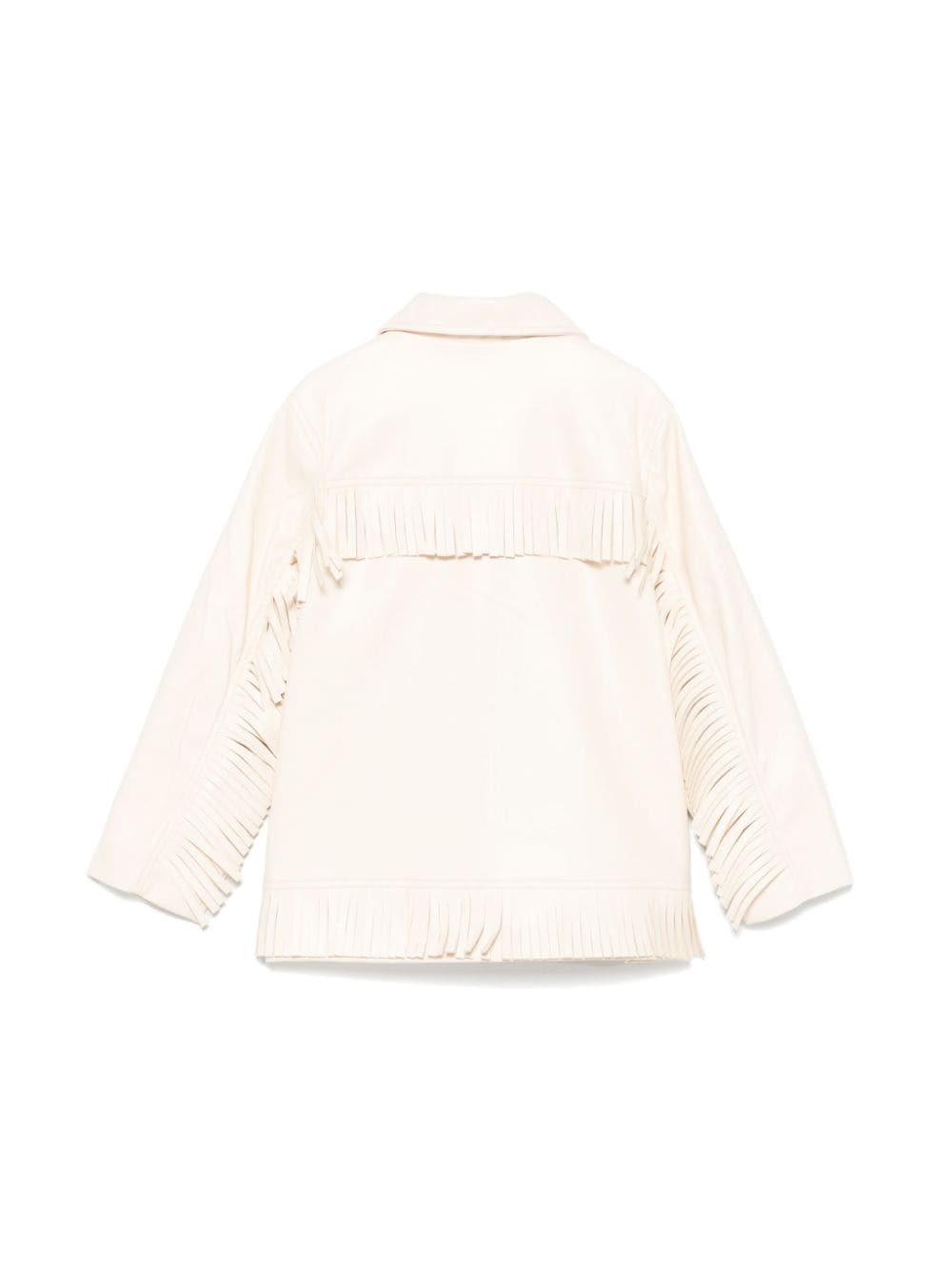 Giubbino bianco per bambina con frange Stella McCartney Kids - Rubino Kids