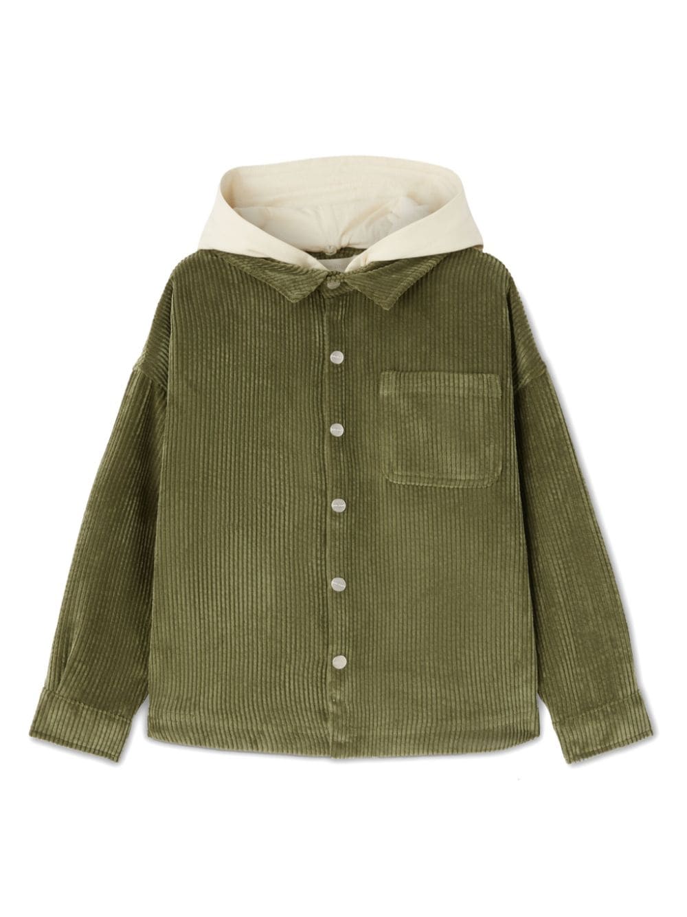 Giubbino - camicia a coste per bambino Palm Angels Kids verde con cappuccio - Rubino Kids