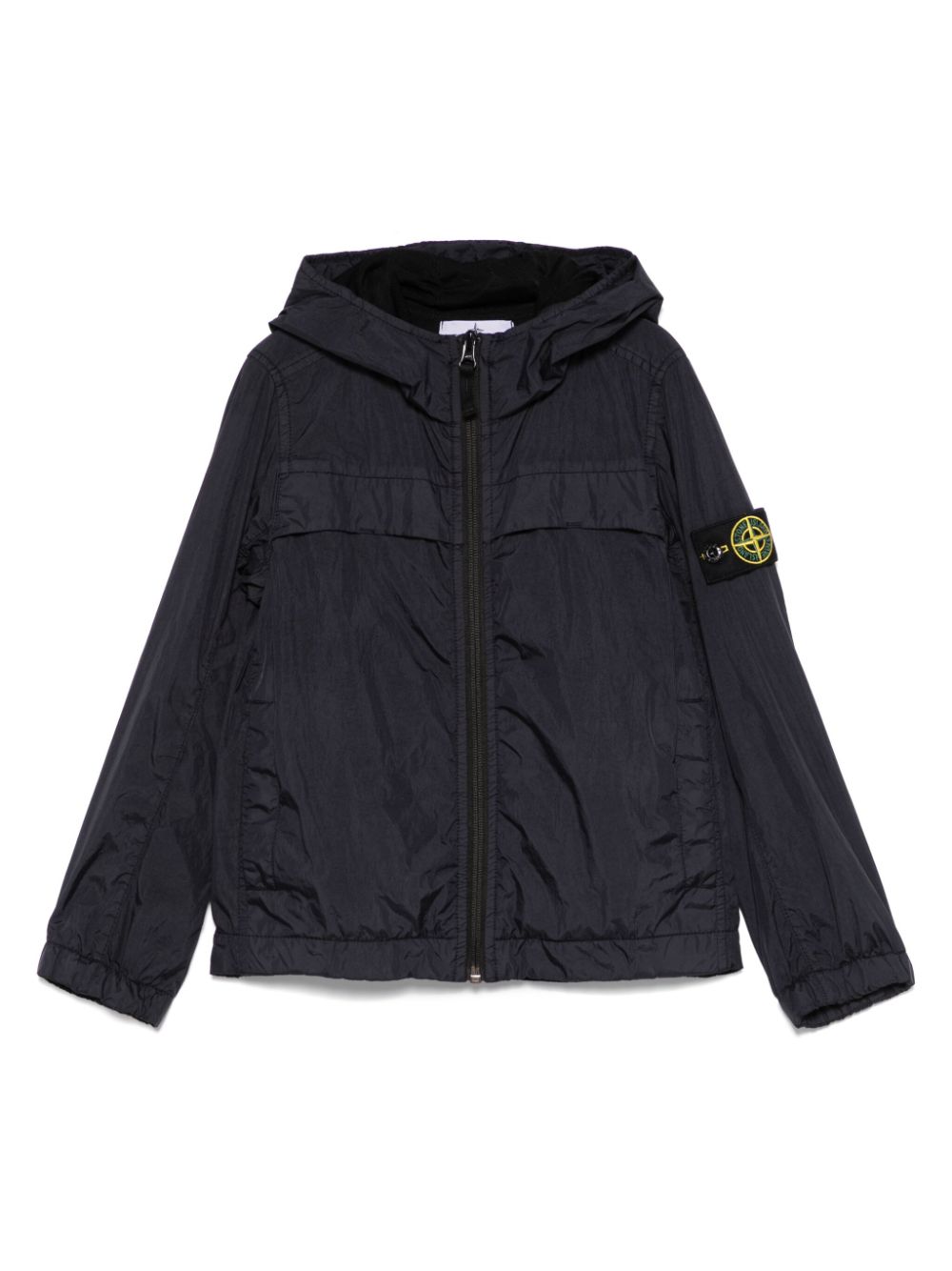 Giubbino con applicazione Compass per bambino Stone Island Junior blu con orli elasticizzati - Rubino Kids