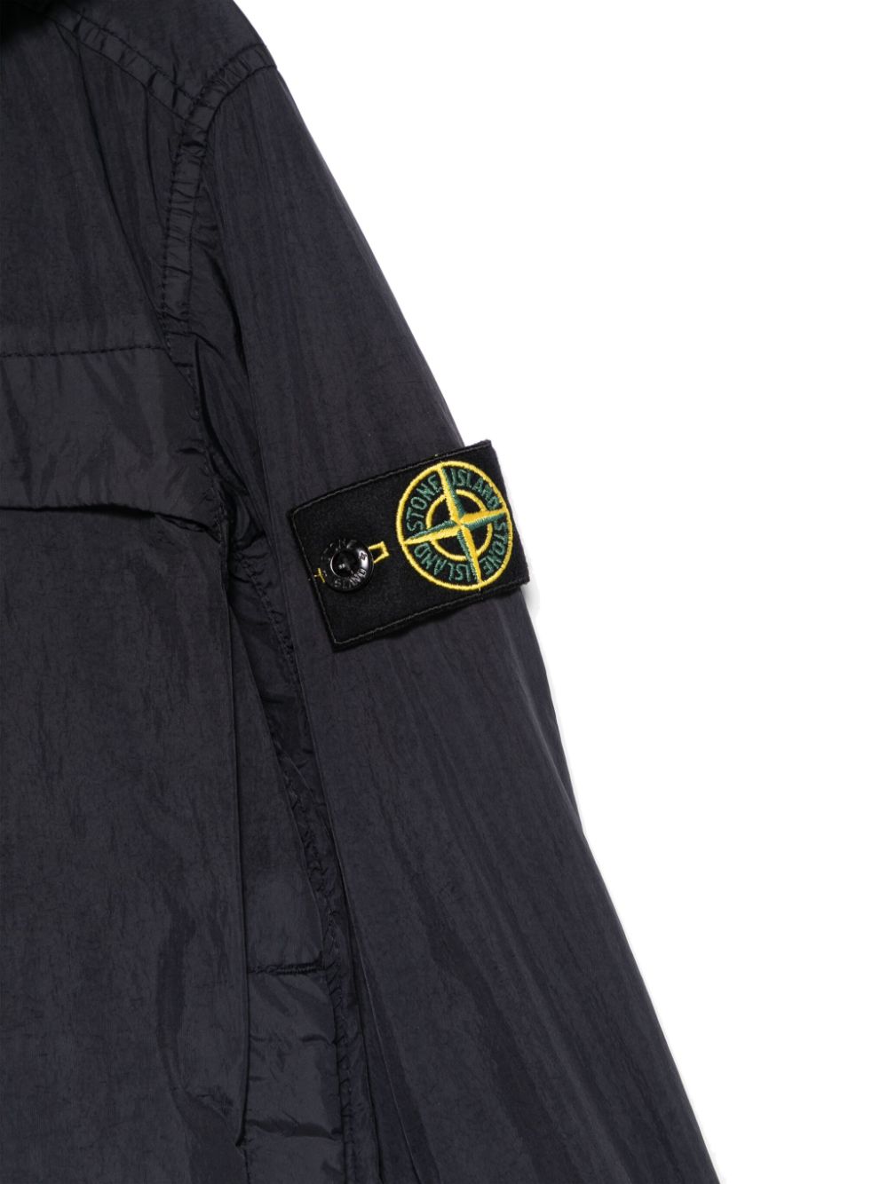 Giubbino con applicazione Compass per bambino Stone Island Junior blu con orli elasticizzati - Rubino Kids