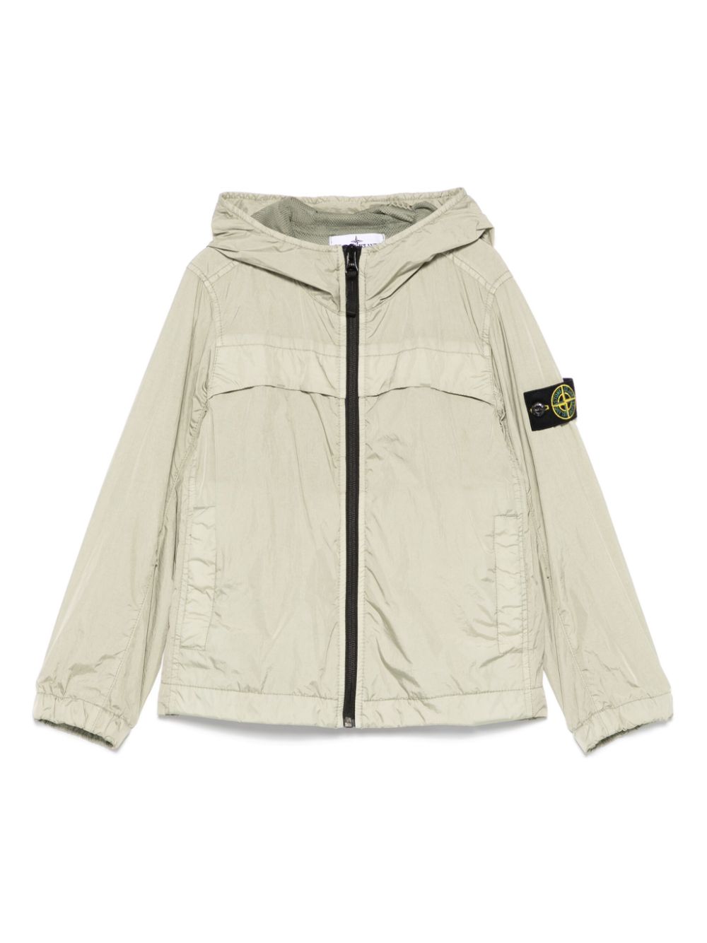 Giubbino con applicazione Compass per bambino Stone Island Junior verde con orli elasticizzati - Rubino Kids