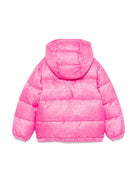 Giubbino con logo jacquard per bambina Moschino Kids fucsia con orlo elasticizzato - Rubino Kids