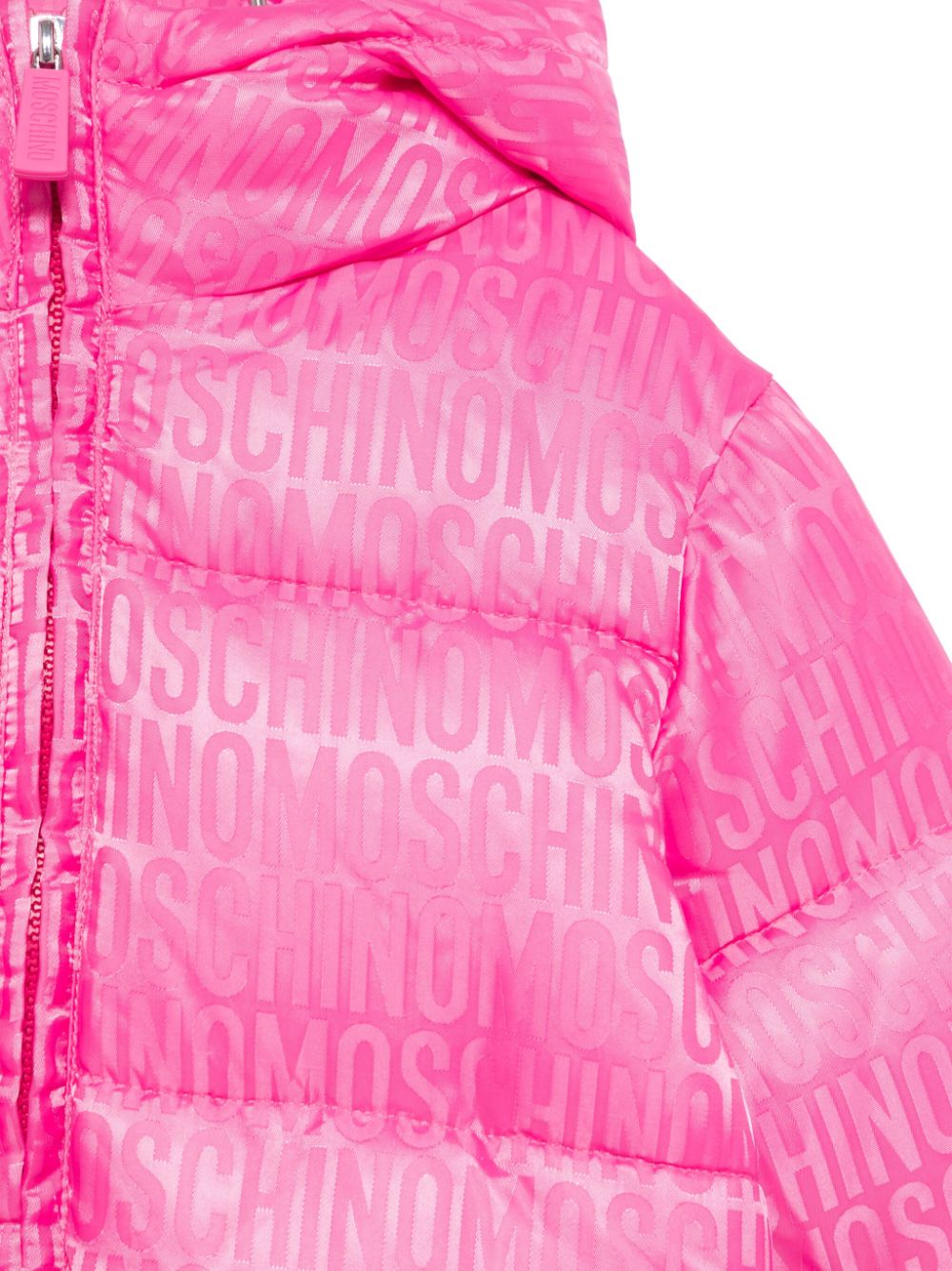 Giubbino con logo jacquard per bambina Moschino Kids fucsia con orlo elasticizzato - Rubino Kids