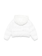 Giubbino con ricamo per bambina Moschino Kids bianco con design imbottito - Rubino Kids