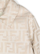 Giubbino con stampa logata per neonato Fendi Kids beige con cappuccio - Rubino Kids