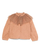 Giubbino Dannae per bambina Donsje marrone con inserto in tulle - Rubino Kids