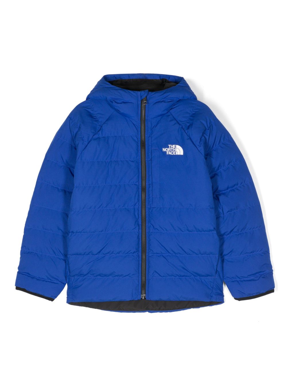 Giubbino imbottito per bambino The North Face blu reversibile con cappuccio classico - Rubino Kids