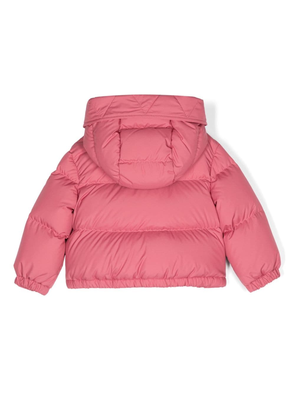 Giubbino Laurie per neonata Moncler Enfant rosa con cappuccio - Rubino Kids