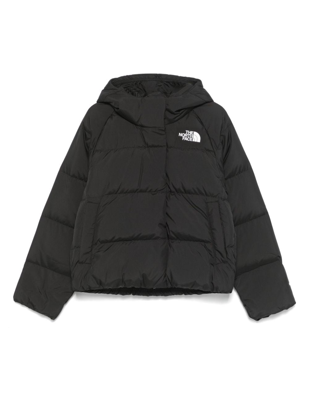 Giubbino North per bambina The North Face Kids nero con stampa con logo sul petto - Rubino Kids