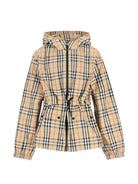 Giubbino per bambina Burberry Kids beige con motivo Vintage Check - Rubino Kids