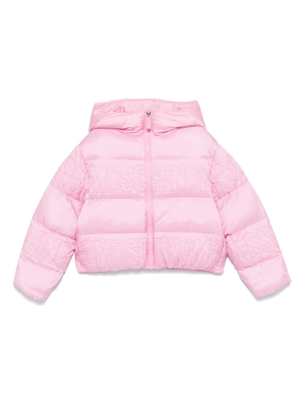 Giubbino per bambina Moschino Kids rosa con ricamo logo - Rubino Kids