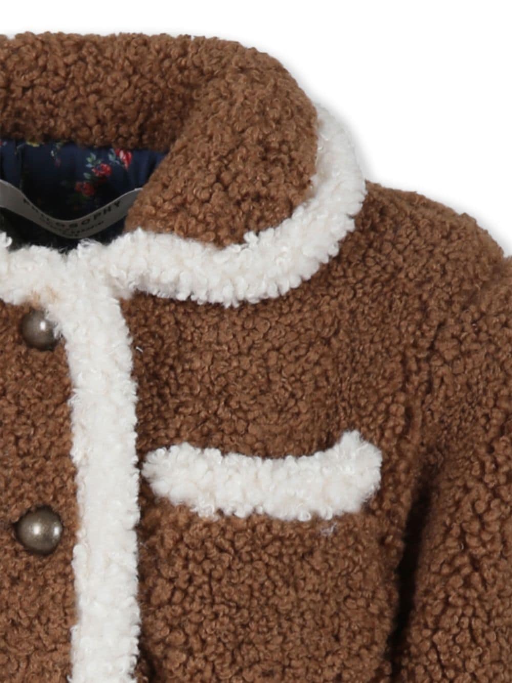 Giubbino per bambina Philosophy Di Lorenzo Serafini Kids marrone in shearling cruelty - free - Rubino Kids