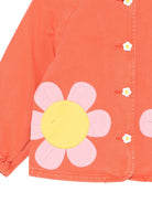 Giubbino per bambina Stella McCartney Kids arancione con applicazioni floreali - Rubino Kids