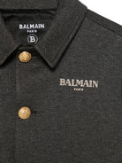 Giubbino per bambino Balmain Kids grigio con stampa logo color oro - Rubino Kids