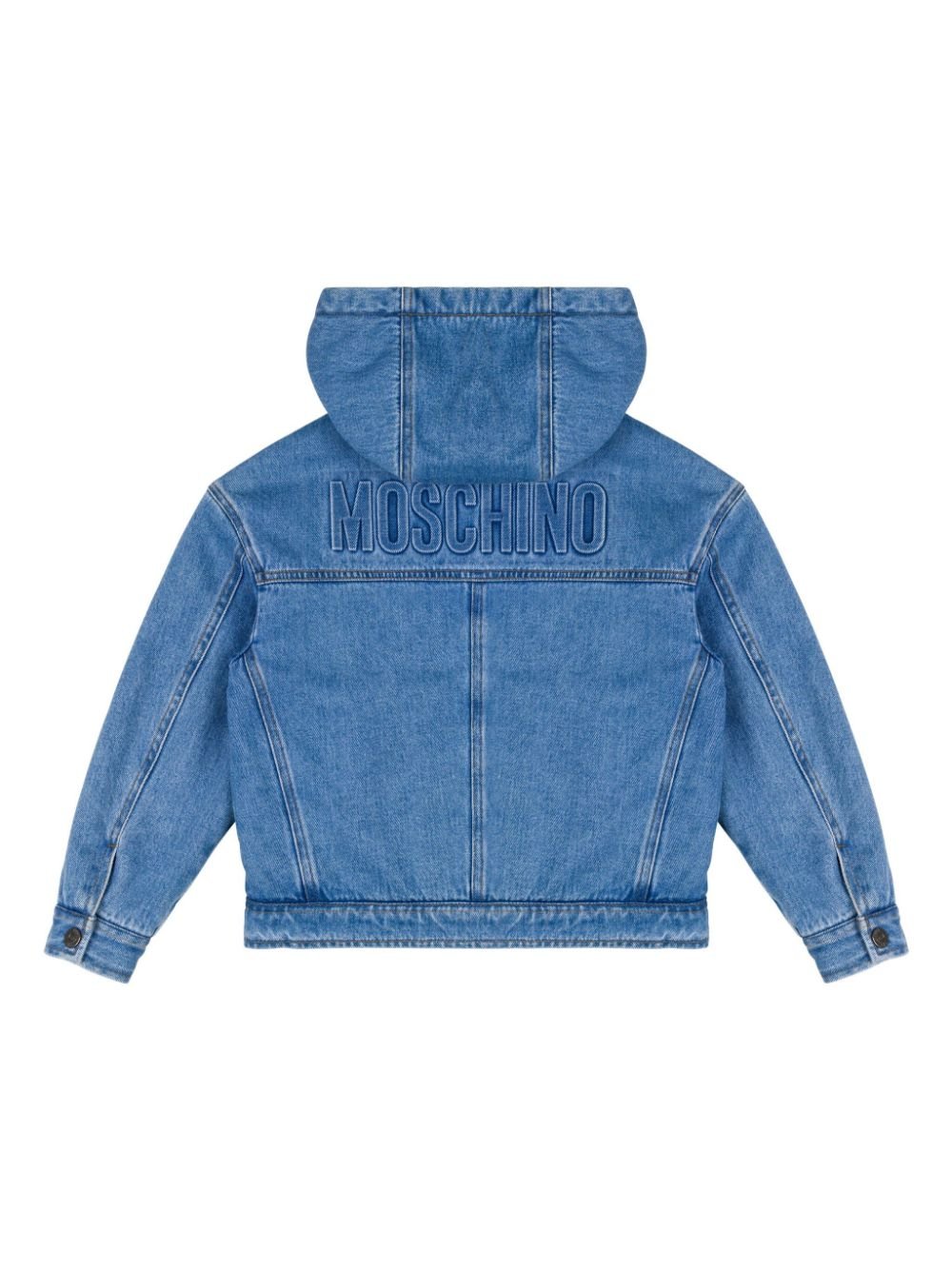 Giubbino per bambino Moschino Kids in denim con interno in pelliccia - Rubino Kids