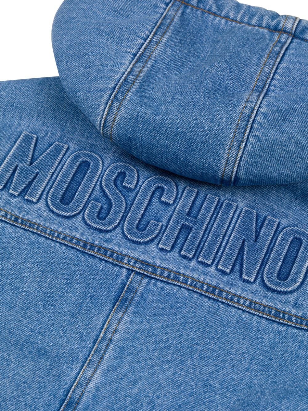 Giubbino per bambino Moschino Kids in denim con interno in pelliccia - Rubino Kids