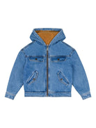 Giubbino per bambino Moschino Kids in denim con interno in pelliccia - Rubino Kids