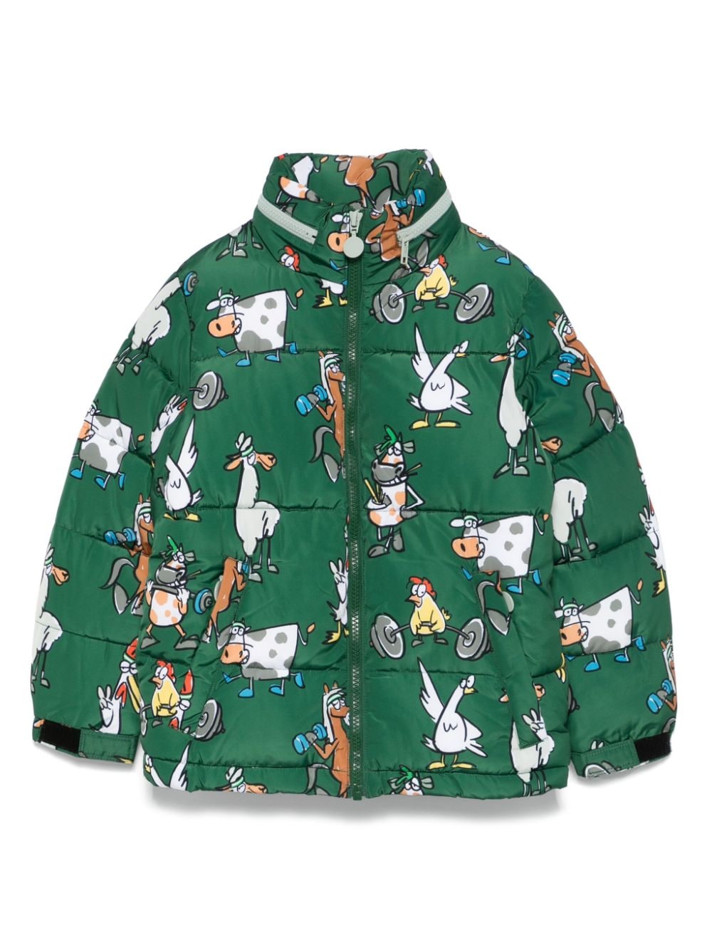 Giubbino per bambino Stella McCartney Kids verde con stampa illustrativa - Rubino Kids