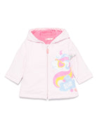 Giubbino per neonata Billieblush rosa con stampa unicorno - Rubino Kids