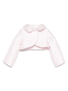 Giubbino per neonata Monnalisa rosa con decorazione logo con strass - Rubino Kids