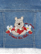 Giubbino per neonata Monnalisa x Disney denim con ricamo Winnie the Pooh sul retro - Rubino Kids