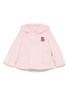 Giubbino per neonata Moschino Kids rosa con applicazione Teddy Bear - Rubino Kids