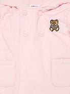 Giubbino per neonata Moschino Kids rosa con applicazione Teddy Bear - Rubino Kids