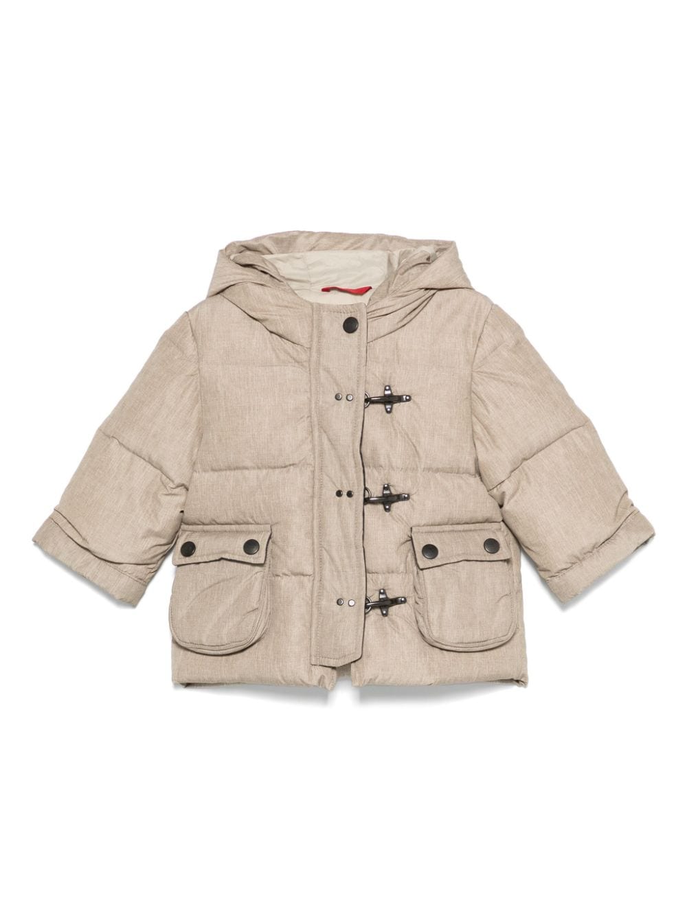 Giubbino per neonato Fay Kids beige con cappuccio e chiusura a gancio - Rubino Kids