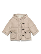 Giubbino per neonato Fay Kids beige con cappuccio e chiusura a gancio - Rubino Kids