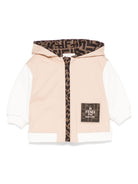 Giubbino per neonato Fendi Kids biancoe beige con applicazione monogramma FF - Rubino Kids