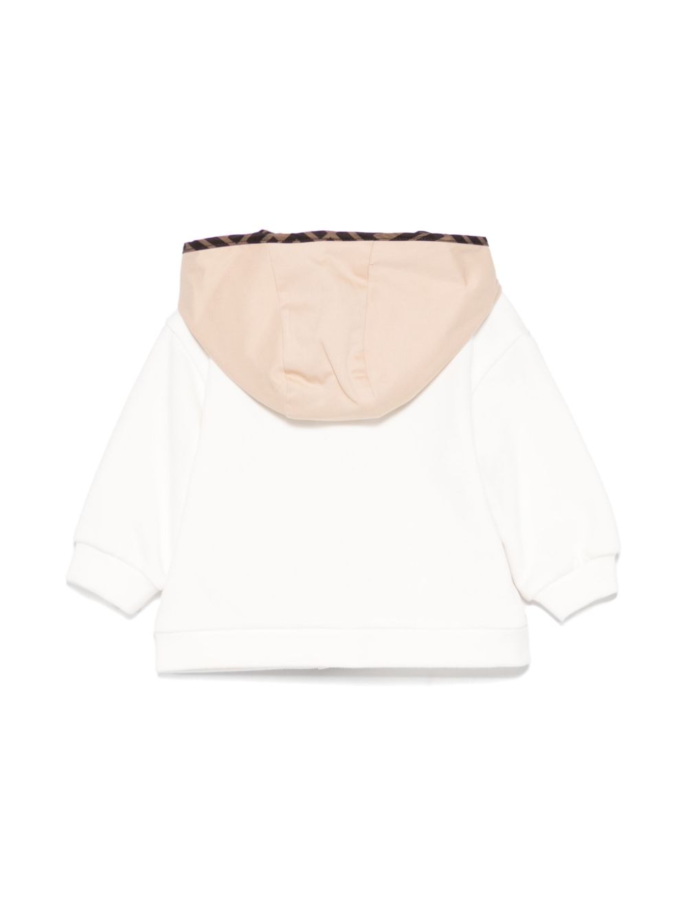 Giubbino per neonato Fendi Kids biancoe beige con applicazione monogramma FF - Rubino Kids