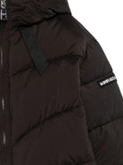 Giubbino trapuntato per bambina Monnalisa nero con cappuccio - Rubino Kids