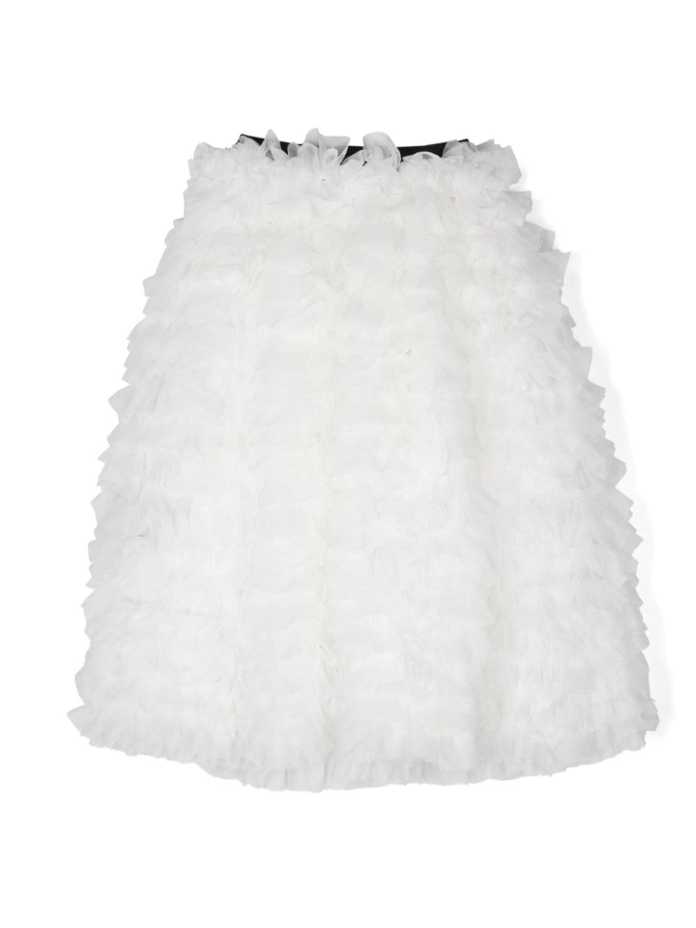 Gonna a balze per bambina Balmain Kids bianco con orlo dritto - Rubino Kids