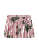 Gonna a fiori per bambina Dolce & Gabbana Kids rosa con vita elasticizzata - Rubino Kids